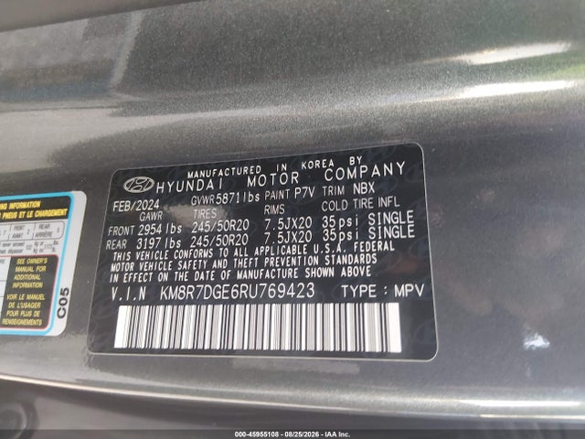 Hyundai Palisade Calligraphy 2024 KM8R7DGE6RU769423 Image 9