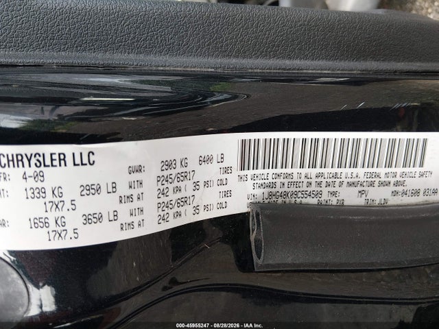 Aukcja sprzedaży 2009 Jeep Commander Sport, vin: 1J8HG48K09C554509, numer aukcji: 45955247