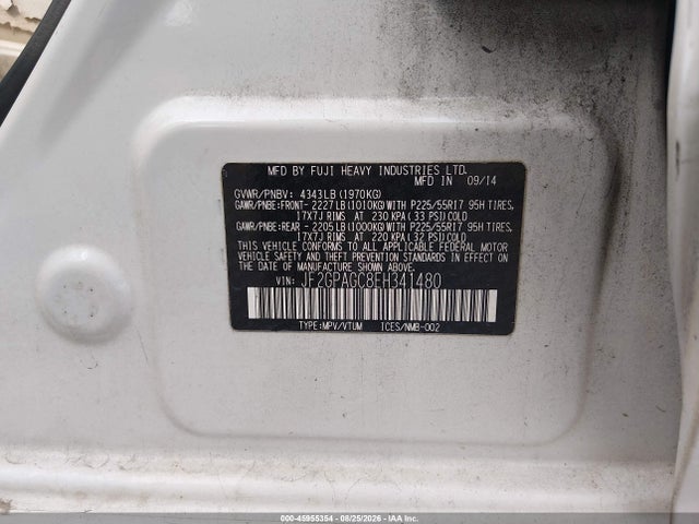 Продажа на аукционе авто 2014 Subaru Xv Crosstrek 2.0i Limited, vin: JF2GPAGC8EH341480, номер лота: 45955354