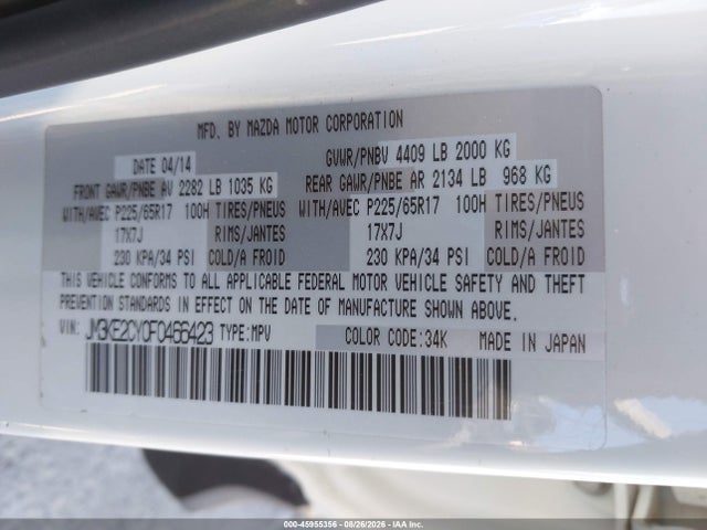 Mazda Cx-5 Touring 2015 JM3KE2CY0F0466423 Image 9