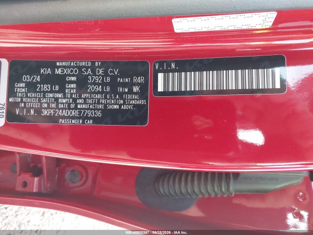 Auction sale of the 2024 Kia Forte Lxs, vin: 3KPF24AD0RE779336, lot number: 45955367