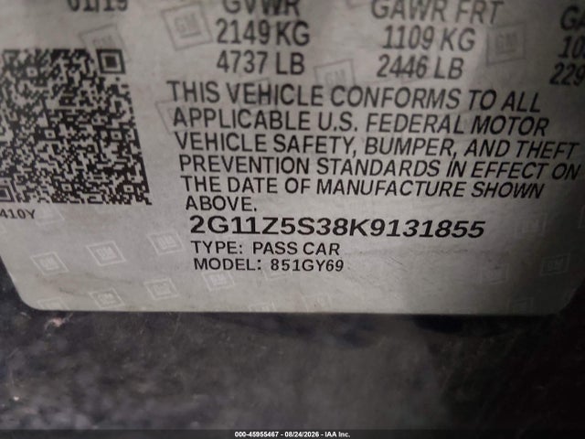 Chevrolet IMPALA LT 2019 2G11Z5S38K9131855 Image 9