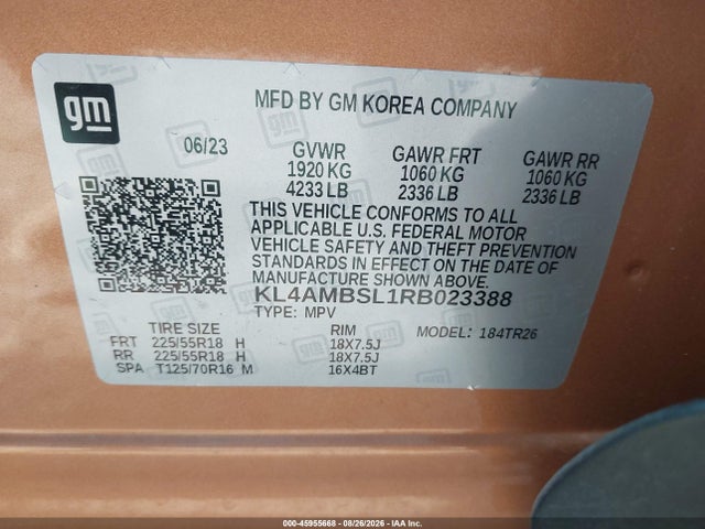2024 Buick Encore Gx Preferred Fwd მანქანა იყიდება აუქციონზე, vin: KL4AMBSL1RB023388, აუქციონის ნომერი: 45955668