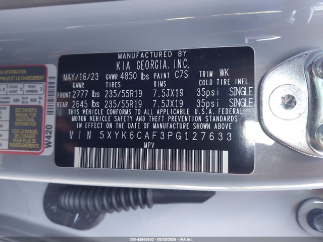 2023 Kia Sportage X-line მანქანა იყიდება აუქციონზე, vin: 5XYK6CAF3PG127633, აუქციონის ნომერი: 45955682