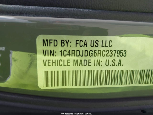 2024 Dodge Durango Gt Plus Awd მანქანა იყიდება აუქციონზე, vin: 1C4RDJDG6RC237953, აუქციონის ნომერი: 45955718