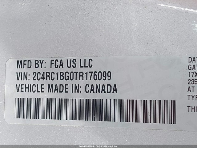 Aukcja sprzedaży 2026 Chrysler Pacifica Select, vin: 2C4RC1BG0TR176099, numer aukcji: 45955784