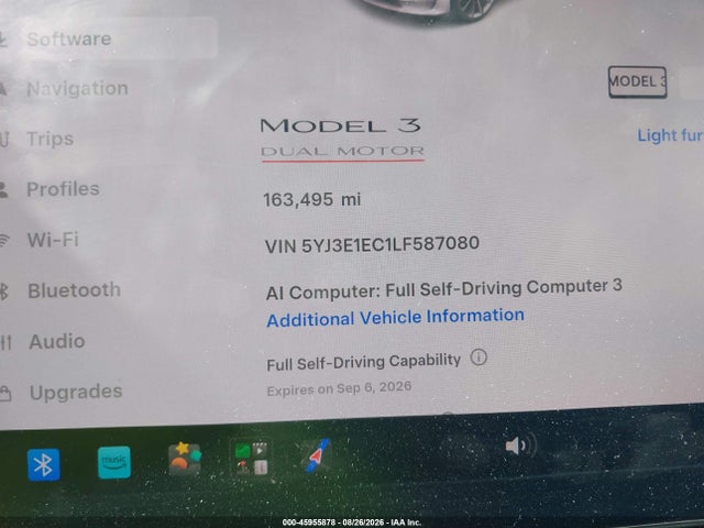 Продаж на аукціоні авто 2020 Tesla Model 3 Performance Dual Motor All-wheel Drive, vin: 5YJ3E1EC1LF587080, номер лоту: 45955878