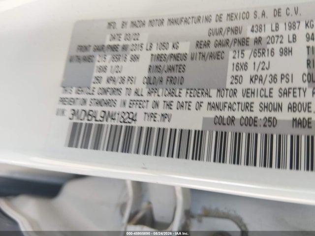 Aukcja sprzedaży 2022 Mazda Cx-30 2.5 S, vin: 3MVDMBAL9NM418294, numer aukcji: 45955890