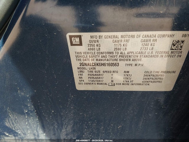 Chevrolet EQUINOX LT 2017 2GNALCEK6H6160563 Image 9