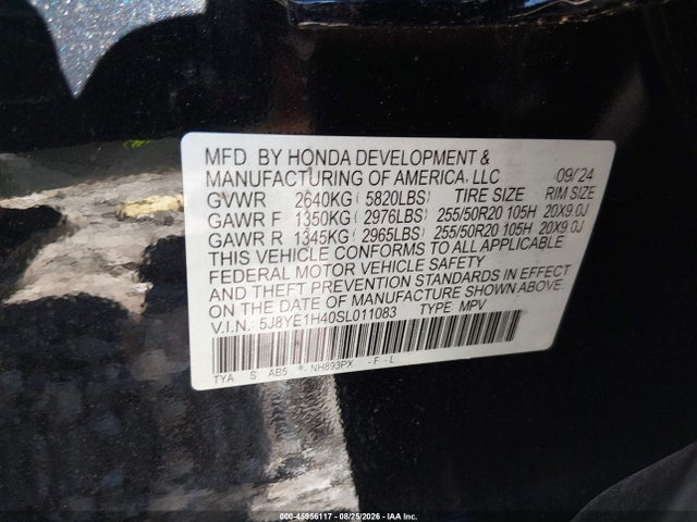 Продаж на аукціоні авто 2025 Acura Mdx Technology Package, vin: 5J8YE1H40SL011083, номер лоту: 45956117