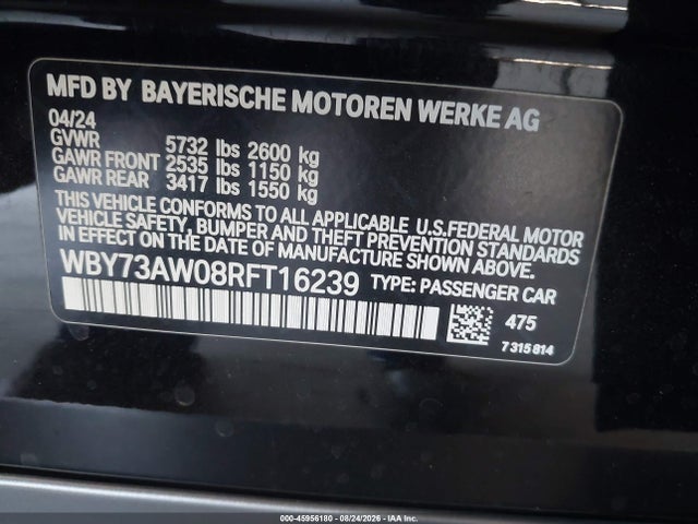 WBY73AW08RFT16239 BMW I4 Gran Coupe Edrive40