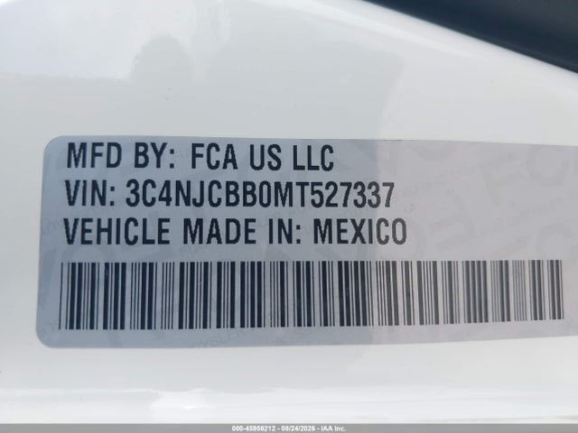 Aukcja sprzedaży 2021 Jeep Compass Altitude Fwd, vin: 3C4NJCBB0MT527337, numer aukcji: 45956212