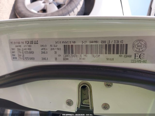 Aukcja sprzedaży 2017 Ram 1500 Slt, vin: 1C6RR7LT5HS701135, numer aukcji: 45956271