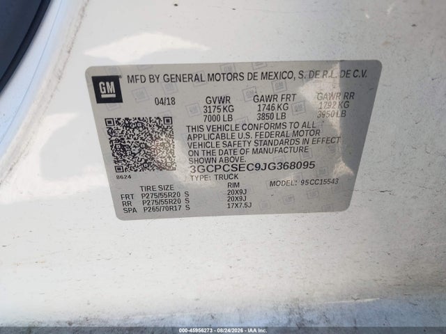 Chevrolet Silverado 1500 1lz 2018 3GCPCSEC9JG368095 Image 9