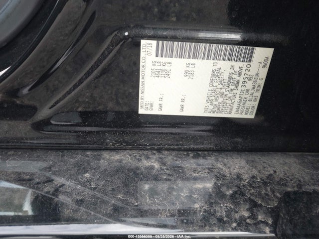 Продаж на аукціоні авто 2018 Nissan Maxima 3.5 Sv, vin: 1N4AA6AP3JC395720, номер лоту: 45956305