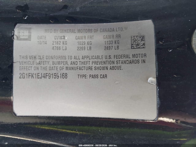 Продажа на аукционе авто 2015 Chevrolet Camaro 2ss, vin: 2G1FK1EJ4F9159168, номер лота: 45956338