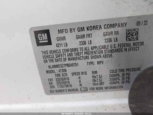 Продаж на аукціоні авто 2023 Buick Encore Gx Select Fwd, vin: KL4MMDS27PB049751, номер лоту: 45956416