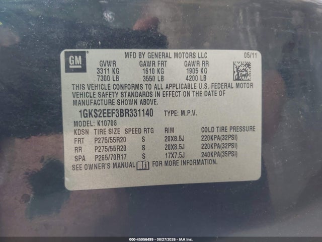 Продаж на аукціоні авто 2011 Gmc Yukon Denali, vin: 1GKS2EEF3BR331140, номер лоту: 45956499