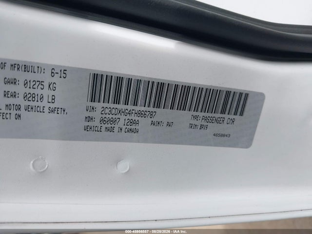 Продажа на аукционе авто 2015 Dodge Charger Sxt, vin: 2C3CDXHG4FH866787, номер лота: 45956557