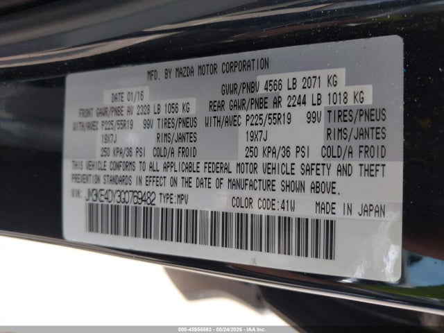 Aukcja sprzedaży 2016 Mazda Cx-5 Grand Touring, vin: JM3KE4DY3G0769482, numer aukcji: 45956563