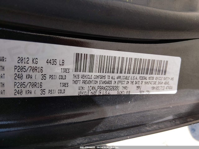45956609 :رقم المزاد ، 1C4NJPBAXGD528391 vin ، 2016 Jeep Patriot Sport مزاد بيع