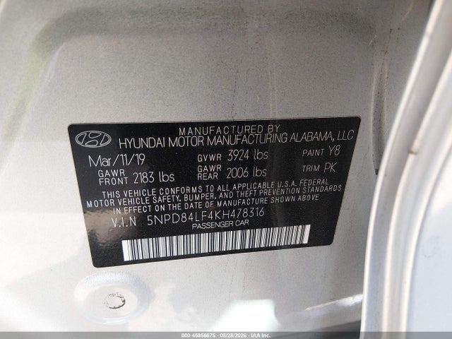 Hyundai ELANTRA SEL 2019 5NPD84LF4KH478316 Image 9