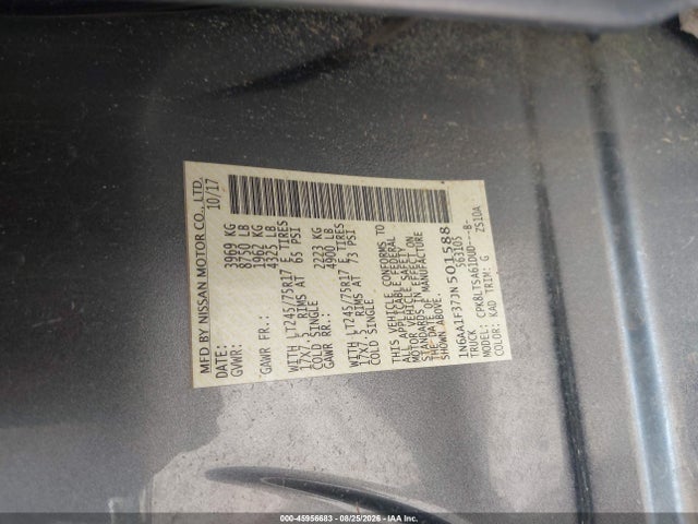 45956683 :رقم المزاد ، 1N6AA1F37JN501588 vin ، 2018 Nissan Titan Xd Sv Gas مزاد بيع