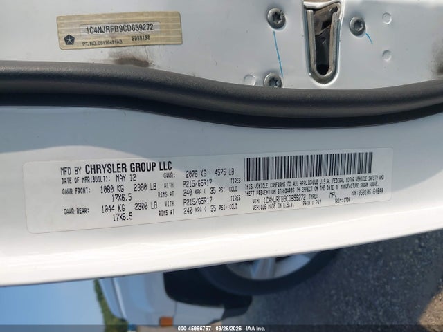 45956767 :رقم المزاد ، 1C4NJRFB9CD659272 vin ، 2012 Jeep Patriot Latitude مزاد بيع