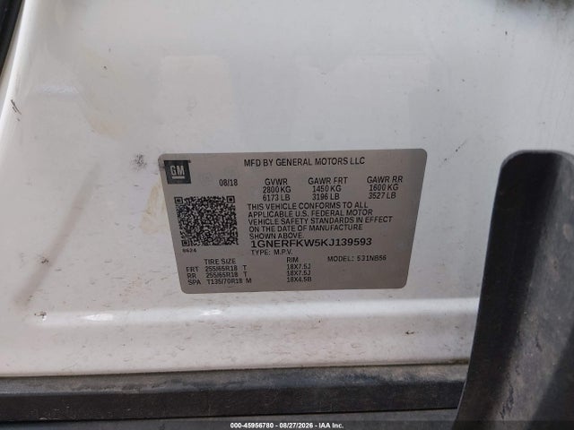 Chevrolet Traverse Ls 2019 1GNERFKW5KJ139593 Image 9