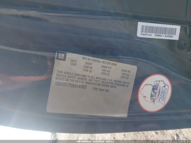 Продаж на аукціоні авто 2008 Cadillac Dts 1sa, vin: 1G6KD57Y58U147802, номер лоту: 45956836