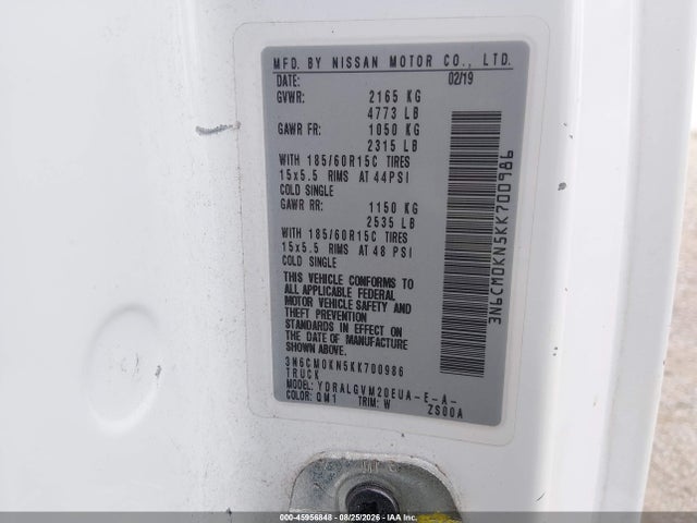 Nissan NV200 SV 2019 3N6CM0KN5KK700986 Image 9