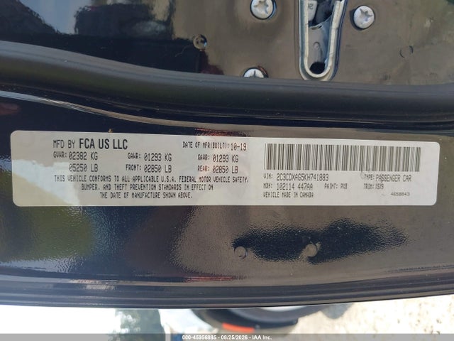 Aukcja sprzedaży 2019 Dodge Charger Police Rwd, vin: 2C3CDXAG5KH741883, numer aukcji: 45956885