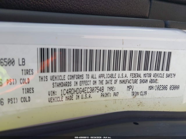 Продажа на аукционе авто 2014 Dodge Durango Limited, vin: 1C4RDHDG4EC307548, номер лота: 45956915