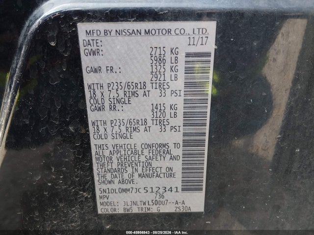 Продаж на аукціоні авто 2018 Infiniti Qx60, vin: 5N1DL0MM7JC512341, номер лоту: 45956943