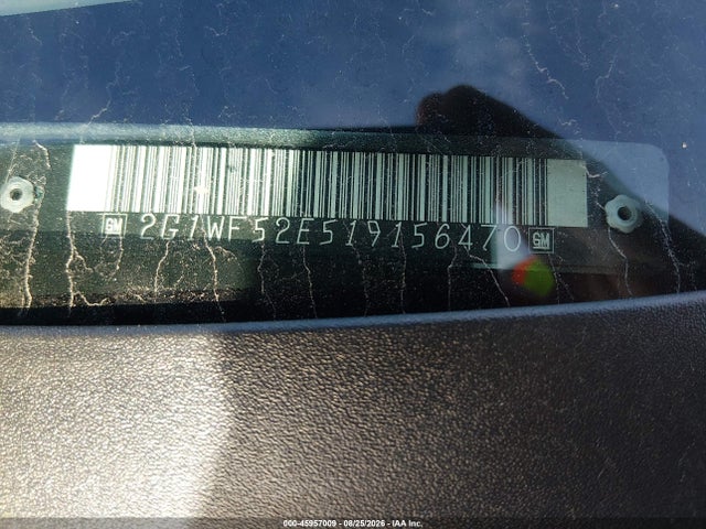45957009 :رقم المزاد ، 2G1WF52E519156470 vin ، 2001 Chevrolet Impala مزاد بيع
