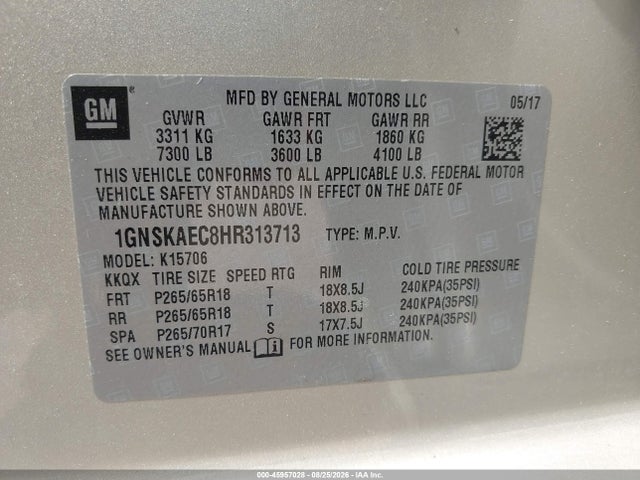 Chevrolet Tahoe Ls 2017 1GNSKAEC8HR313713 Image 9