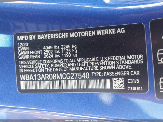 WBA13AR08MCG27540 BMW M440i Xdrive