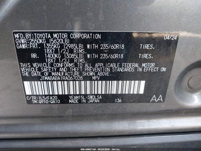 Aukcja sprzedaży 2024 Subaru Solterra Premium, vin: JTMABABA1RA067028, numer aukcji: 45957145