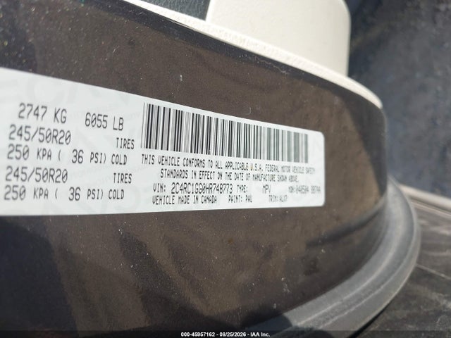 45957162 :رقم المزاد ، 2C4RC1GG0HR748773 vin ، 2017 Chrysler Pacifica Limited مزاد بيع