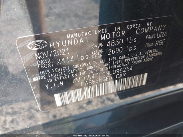 Продажа на аукционе авто 2022 Genesis G70 3.3t Rwd, vin: KMTG54TE6NU096264, номер лота: 45957192