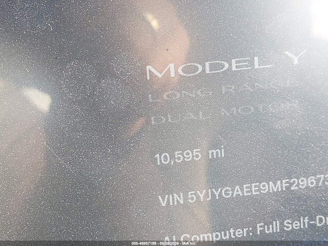 5YJYGAEE9MF296734 Tesla Model Y Long Range Dual Motor All-wheel Drive