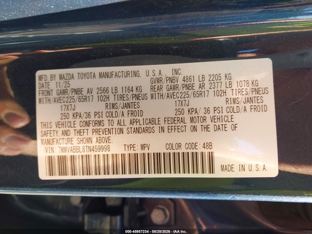 Продажа на аукционе авто 2026 Mazda Cx-50 2.5 S Preferred, vin: 7MMVABBL8TN459998, номер лота: 45957234