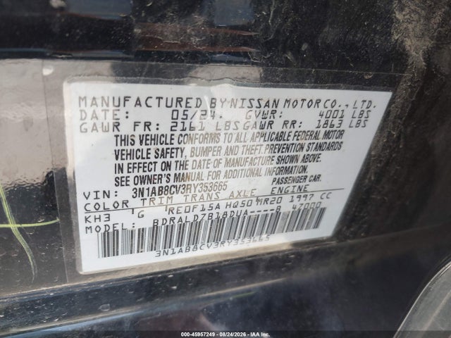 Nissan Sentra Sv Xtronic Cvt 2024 3N1AB8CV3RY353665 Image 9