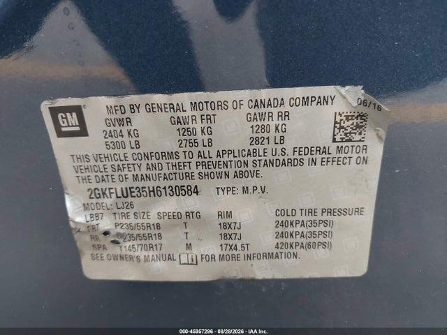 GMC Terrain Slt 2017 2GKFLUE35H6130584 Image 9