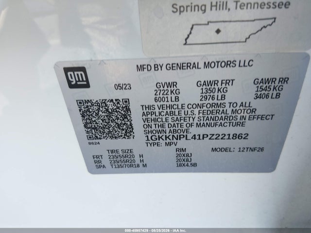 Продаж на аукціоні авто 2023 Gmc Acadia Fwd Denali, vin: 1GKKNPL41PZ221862, номер лоту: 45957429