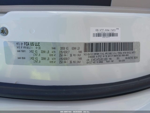 Chrysler Pacifica Hybrid Touring Plus 2018 2C4RC1H73JR311659 Image 9