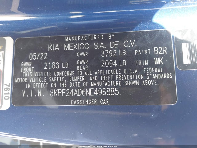 KIA Forte Lxs 2022 3KPF24AD6NE496885 Image 9