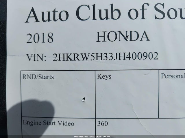 Honda CR-V LX 2018 2HKRW5H33JH400902 Image 9