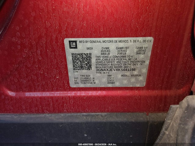 Chevrolet EQUINOX LT 2019 3GNAXJEVXKS641198 Image 9