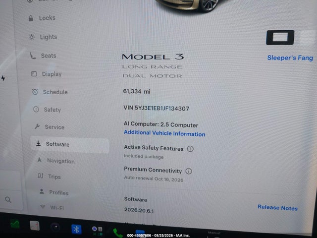 Aukcja sprzedaży 2018 Tesla Model 3 Long Range/performance, vin: 5YJ3E1EB1JF134307, numer aukcji: 45957606